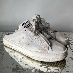 Miu Miu Distressed Slip On Sneaker SZ 39.5